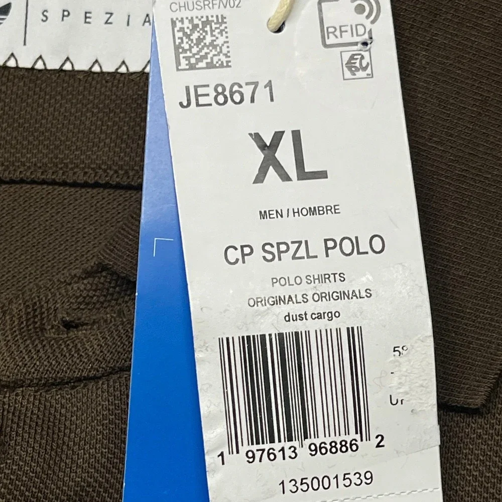 Adidas Spezial x CP Company Polo Shirt Men XL Dust Cargo Brown Retro Long Sleeve